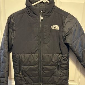 Boys Youth Black The North Face Winter Coat- very nice- good condition 7/8